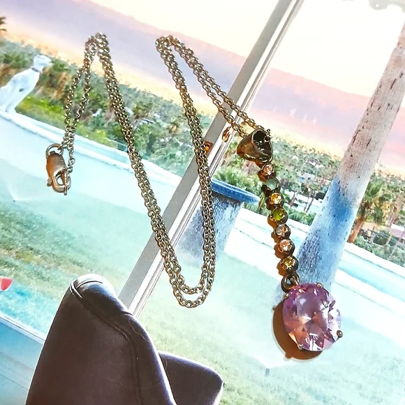 VTG Purple Topaz + More Gems Sterling Silver NECKLACE - Picture 8 of 8